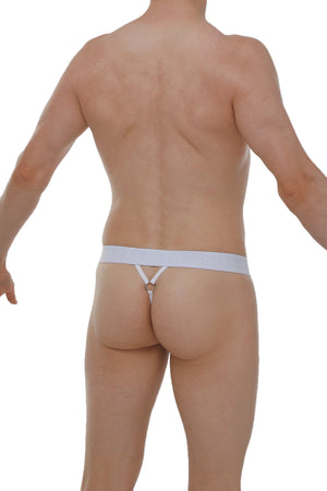 String Ficelle Saleon Rib Blanc - PetitQ Underwear - Lingerie masculine sexy et sous-vêtements pour homme originaux