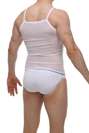 Débardeur Net Blanc - PetitQ Underwear - Lingerie masculine sexy et sous-vêtements pour homme originaux