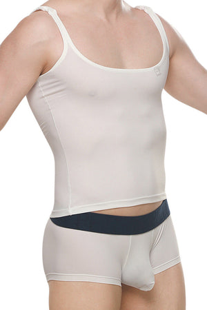 Débardeur Attan Rib Blanc - PetitQ Underwear - Lingerie masculine sexy et sous-vêtements pour homme originaux