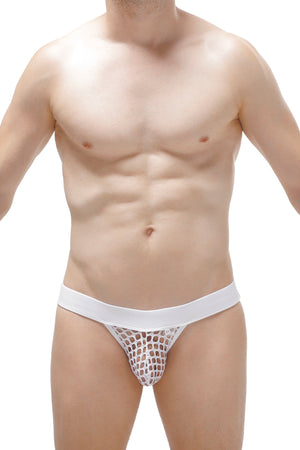 Bikini Mesh Blanc - PetitQ Underwear - Lingerie masculine sexy et sous-vêtements pour homme originaux