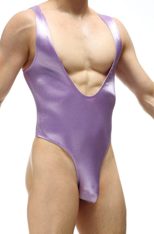 Body Thor Satin Lilas - PetitQ Underwear - Lingerie masculine sexy et sous-vêtements pour homme originaux