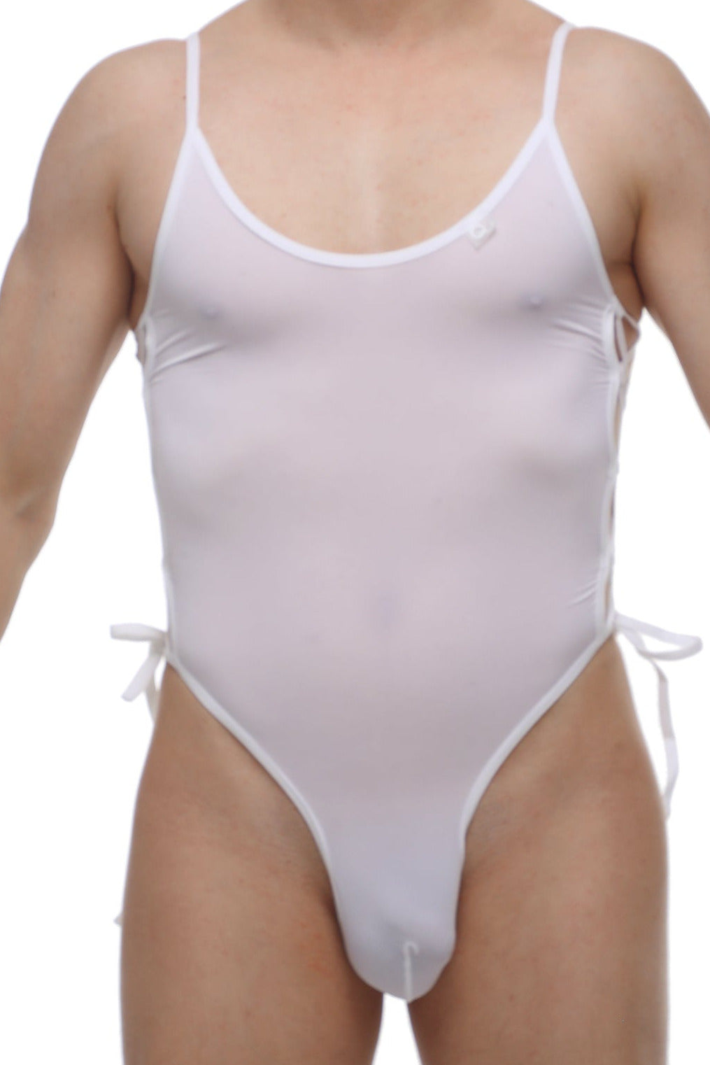 Body Lacets Blanc - PetitQ Underwear - Lingerie masculine sexy et sous-vêtements pour homme originaux