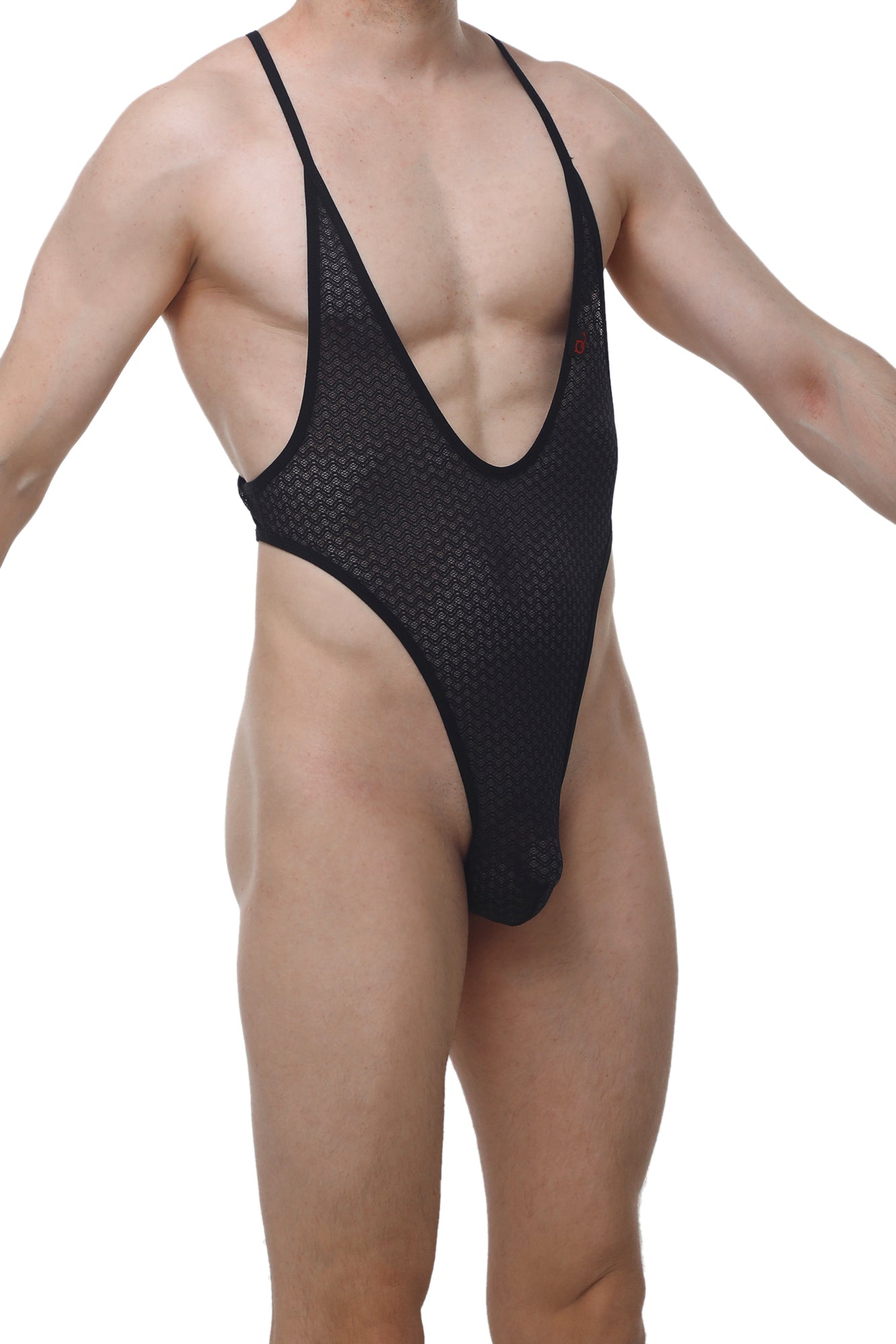 Bodystring Causson Macra Noir - PetitQ Underwear - Lingerie masculine sexy et sous-vêtements pour homme originaux