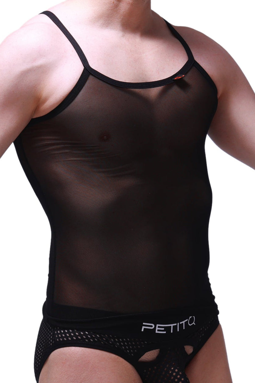 Schwarzes Netz-Tanktop