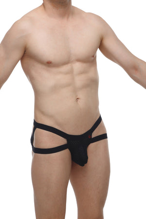 Jockstring Marcq Bee Noir - PetitQ Underwear - Lingerie masculine sexy et sous-vêtements pour homme originaux