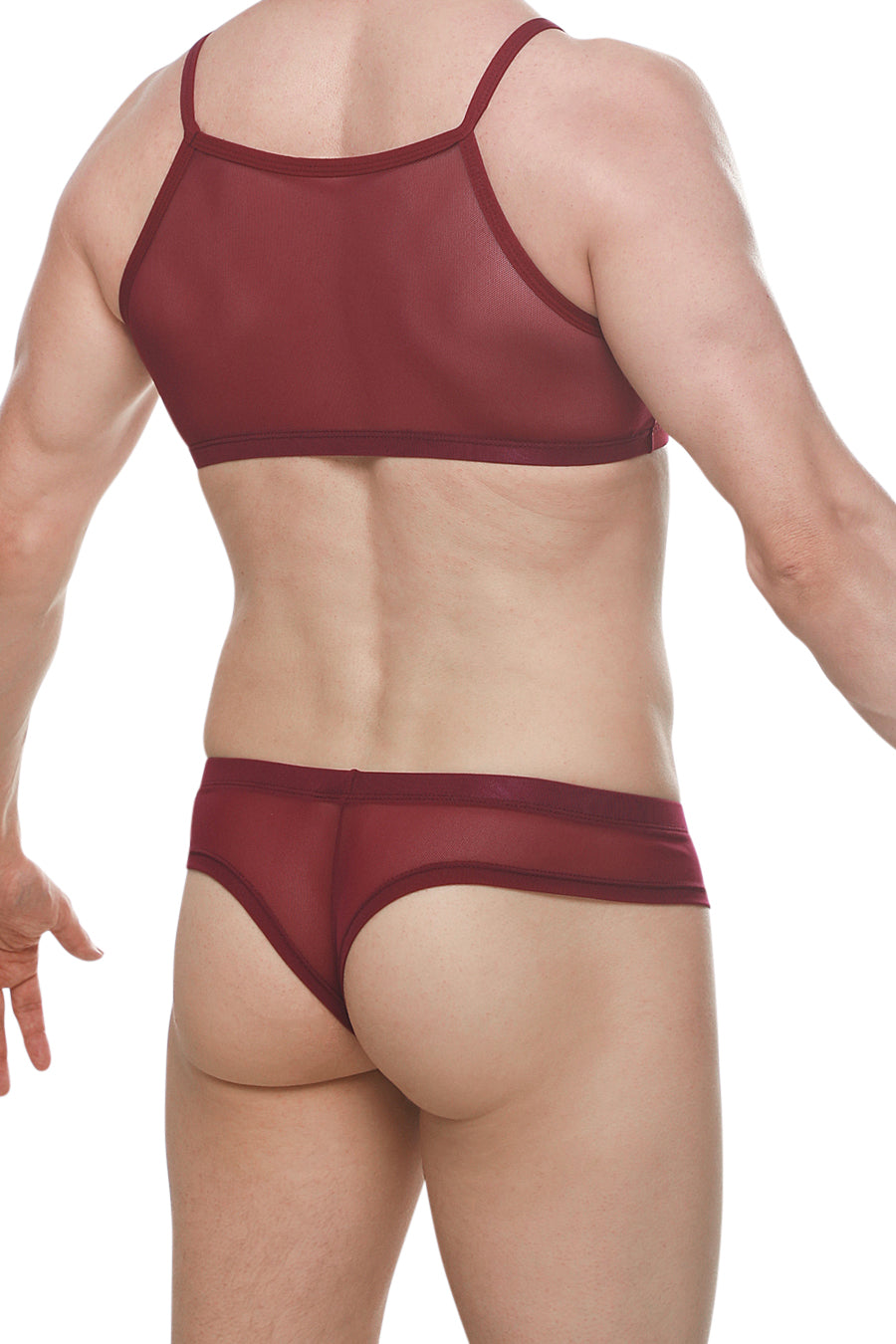 Micro Débardeur Net Merlot - PetitQ Underwear - Lingerie masculine sexy et sous-vêtements pour homme originaux