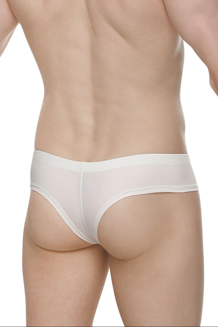 Mini Boxer Cheeky Rib Blanc - PetitQ Underwear - Lingerie masculine sexy et sous-vêtements pour homme originaux