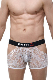 Boxer Dentelle TrŽvoux Blanc - PetitQ Underwear