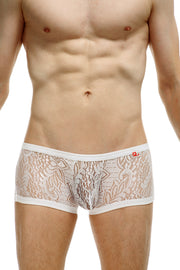 Boxer Plouhac Dentelle Blanc