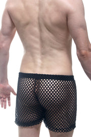 Schwarze Mesh-Shorts